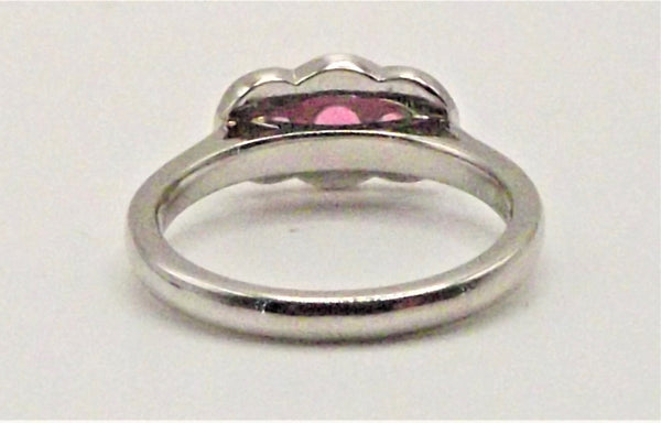 Platinum Ring Set With Pink Spinels & Diamonds - Macrow And Son