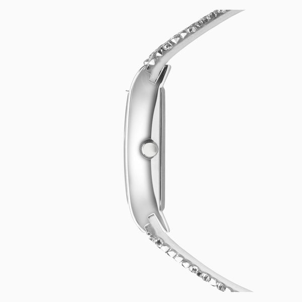 Seksy rhodium clearance plated bracelet watch