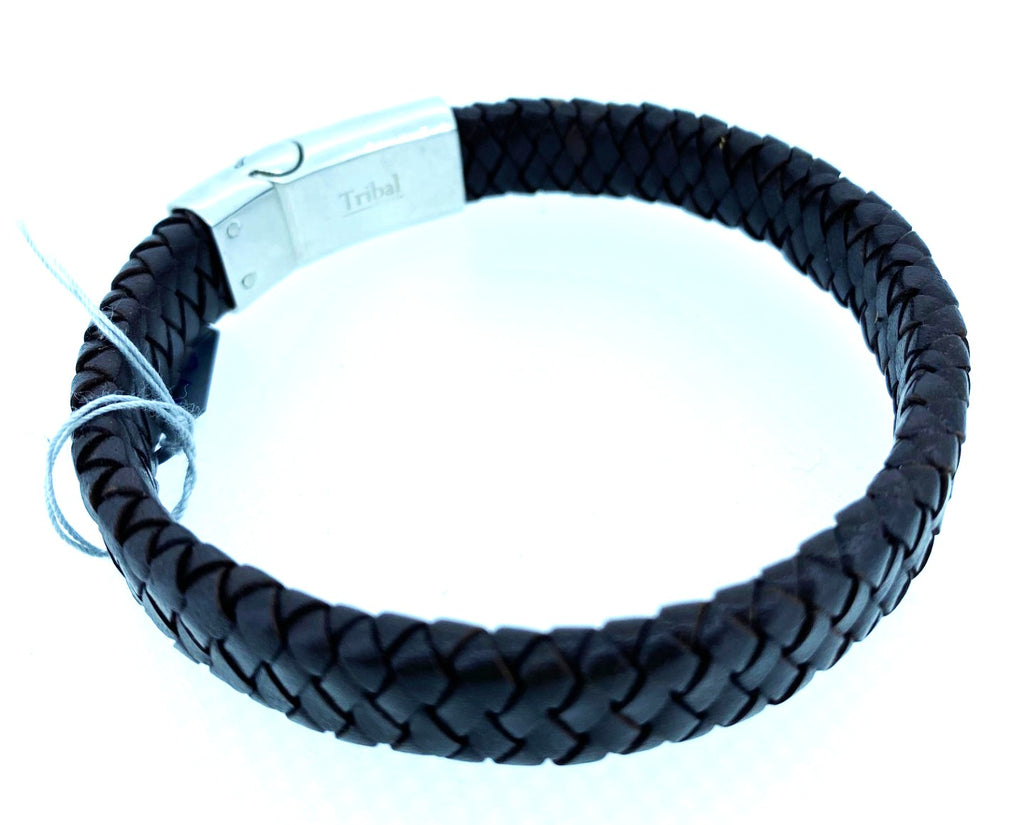 Tribal Brown Woven Leather Bracelet