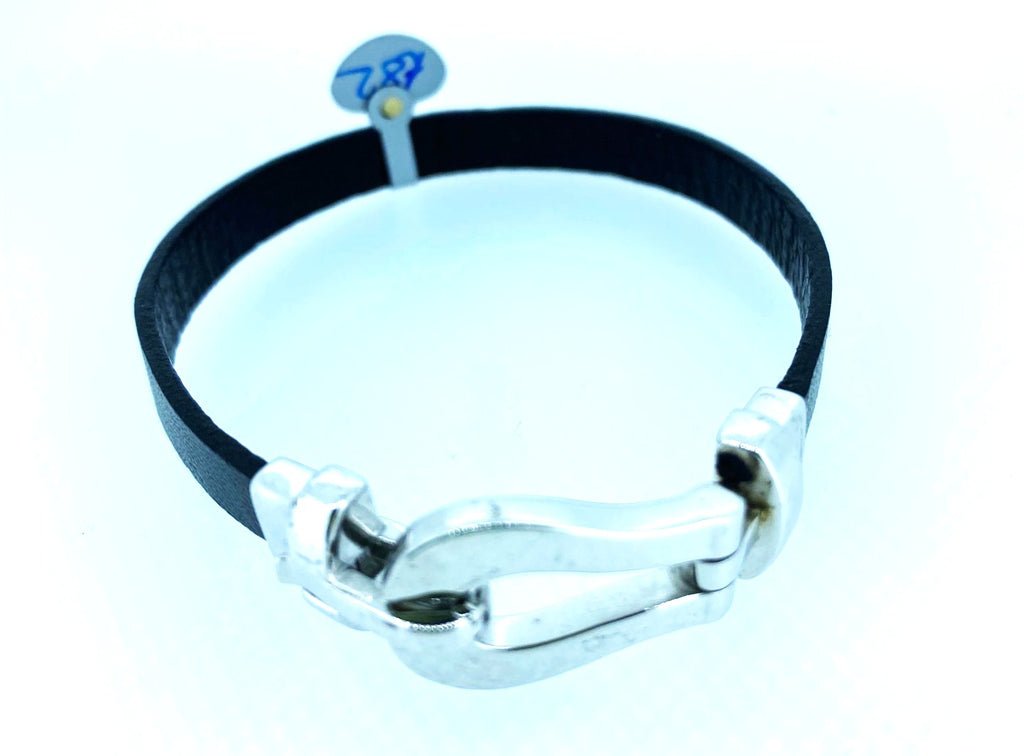 Tribal Leather and Silver Bracelet