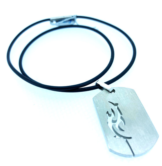 Tribal necklace with designer dog tag