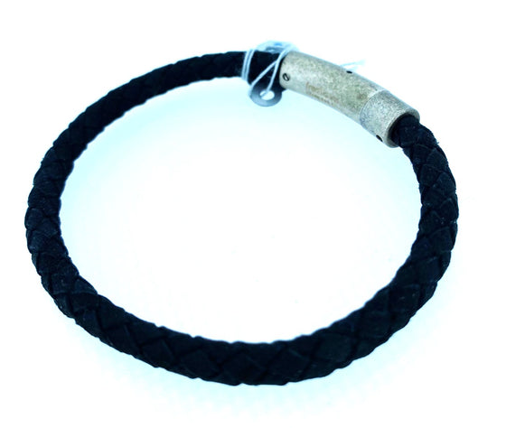 Fred Bennett – Stainless Steel Black Cord Bracelet