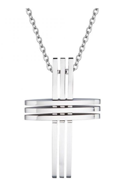 Unique - Men's Stainless Steel Lined Cross Necklace