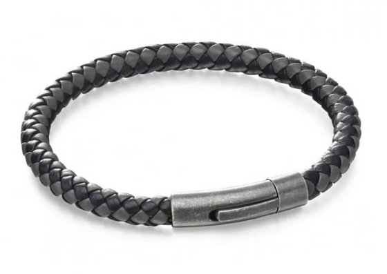 Fred Bennett - Grey Blue Woven Leather Bracelet