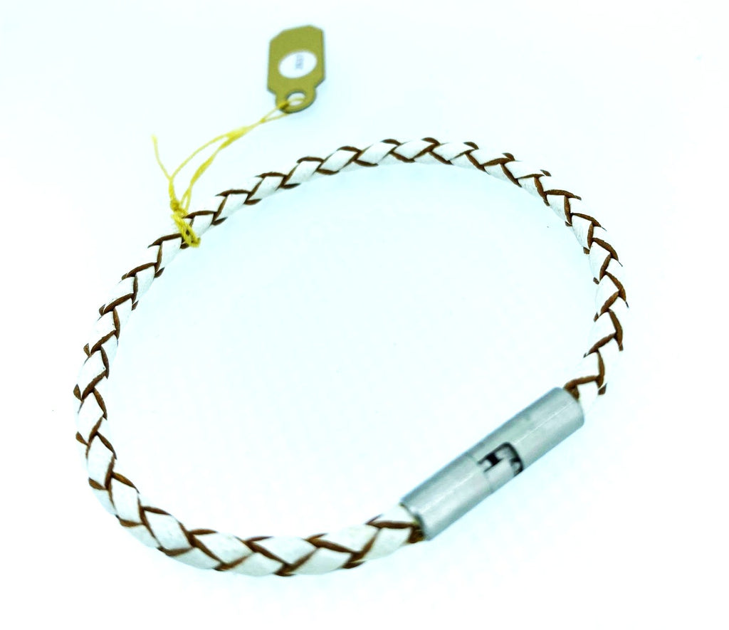 Tribal Leather and Stainless Steel Bracelet
