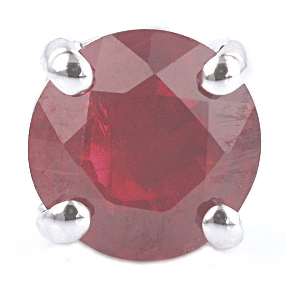9ct White Gold Ruby Ear Studs