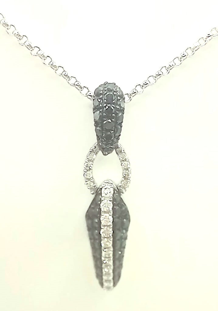 18 ct white gold Black & White diamond necklace