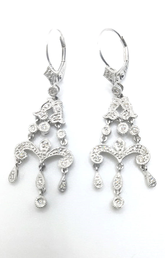 18 ct white gold diamond earrings