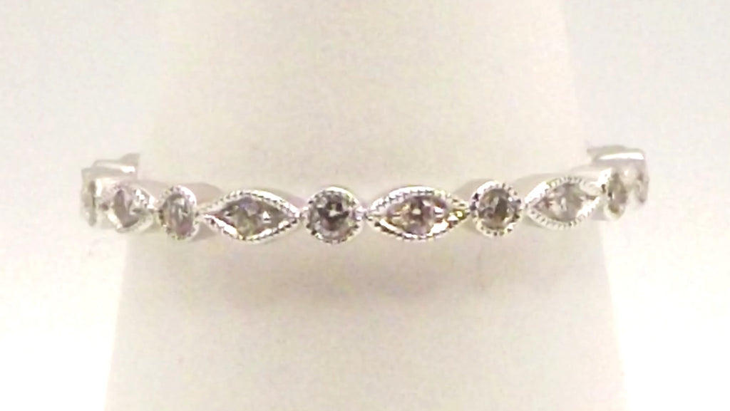 18 ct White Gold milgrain diamond full eternity ring