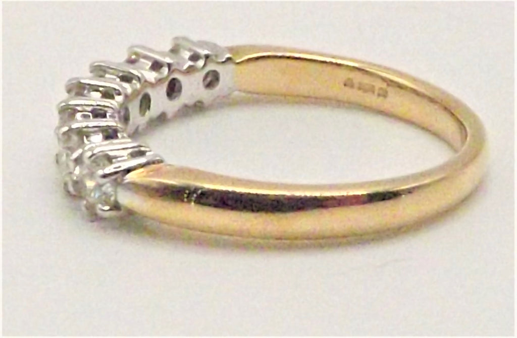 18 ct Yellow Gold Half eternity ring with 0.71 ct diamond set