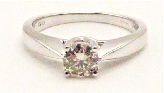 9 ct White Gold ring with 0.52 ct diamond solitaire