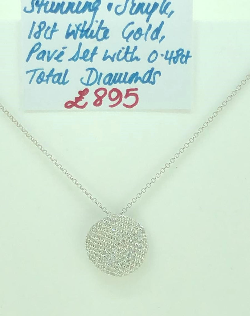 18ct White Gold Pave Set with 0.48ct Total Diamonds
