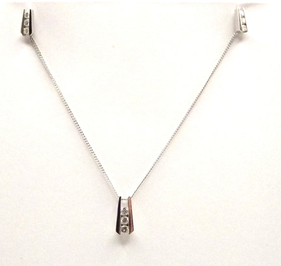 Platinum necklace and earring set with Diamonds