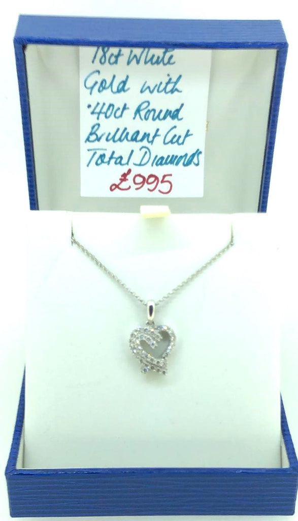 18ct White Gold Pendant with 0.40ct Round Brilliant Cut total